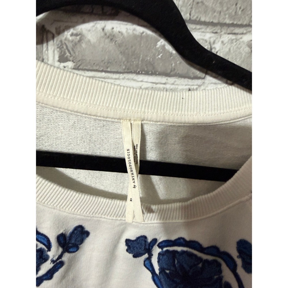 Anthropologie Long-Sleeve‎ Floral Embroidered Top - Picture 4 of 4